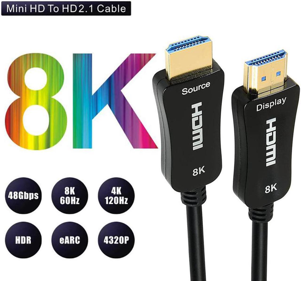 Certified 8K Fiber Optical HDMI 2.1 Cable Ultra High Speed HDMI Cable 48Gbps 30feet  HDR eARC HDCP2.2 2.3 Support 4K 120Hz 8K60Hz Compatible with PS5 Xbox TV Monitor PC