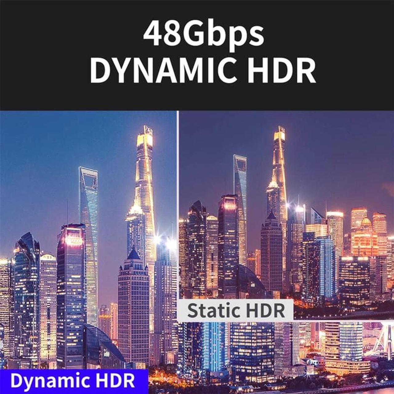 Alt view image 5 of 7 - 8K@60Hz HDMI Cable, Ultra High Speed 4K@120Hz 48Gbps 10 ft Ultra HD HDMI to HDMI Cord, Support Dynamic HDR, eARC, Dolby Atmos, Compatible with PlayStation 5, Xbox Series X, Samsung TVs