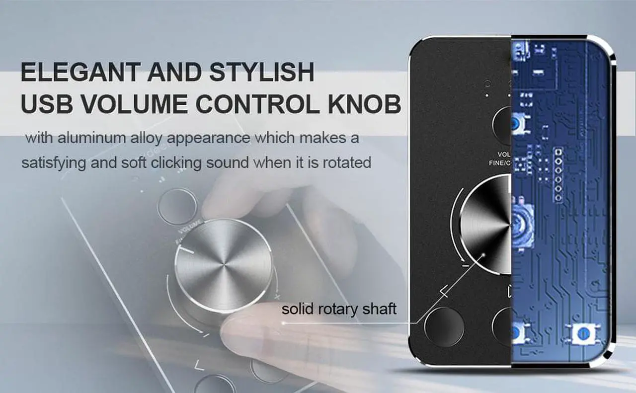 Alt view image 6 of 7 - Multimedia Controller Knob with Mic-Mute Function and Safe Volume Range Setting, USB C Port Audio Adjuster Volume Controller Compatible with Win 7/8/10/11 and Mac OS.