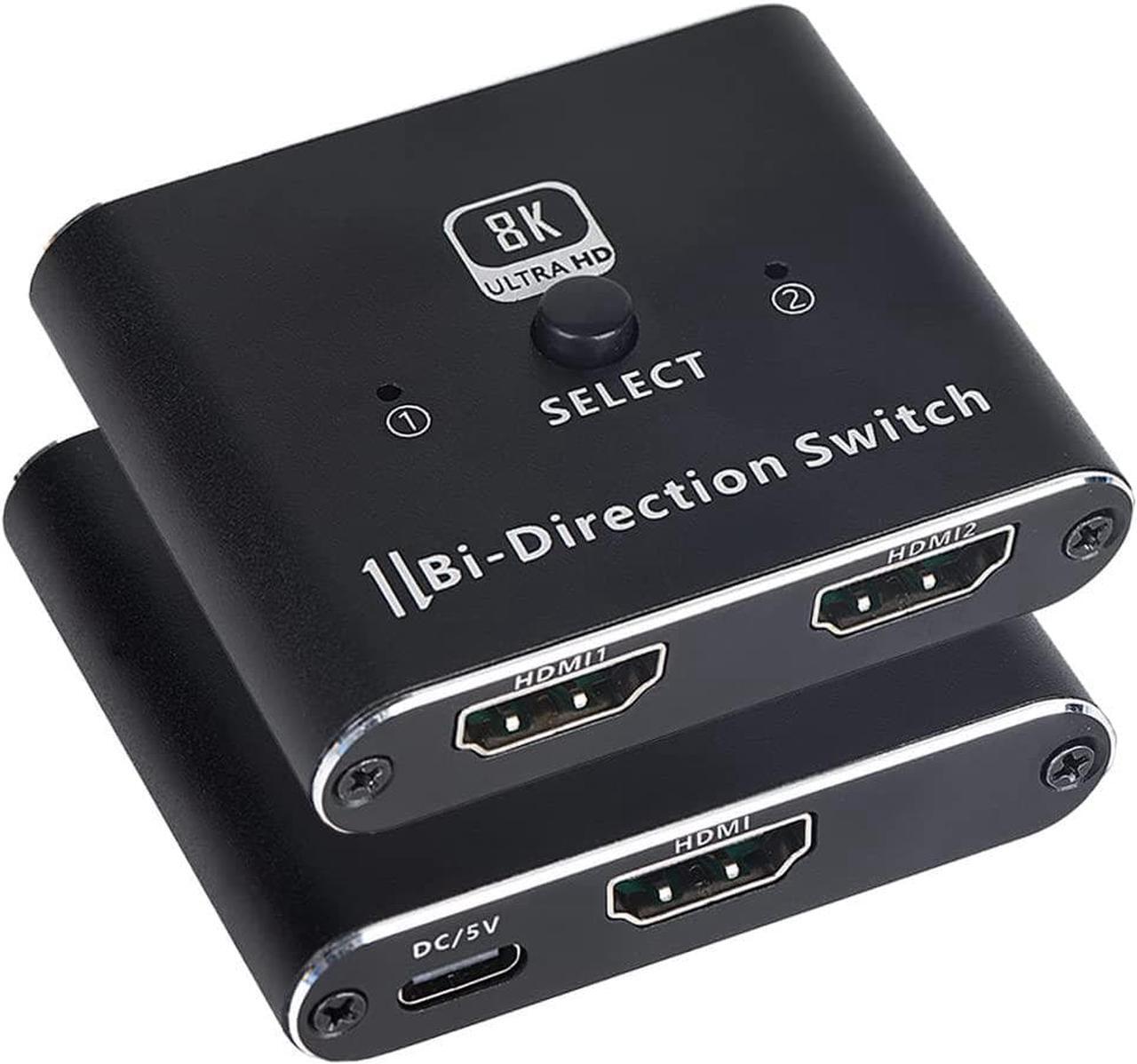 Main image of 48Gbps HDMI 2.1 Switch, Ultra HD 8K HDMI Switcher Splitter 48Gbps High Speed Support HDR 8K@60Hz, 4K@120Hz, Bi-Directional HDMI Switch 2 in 1 Out for PS5/PS4, Xbox, Roku, Apple TV, Blu-ray Player