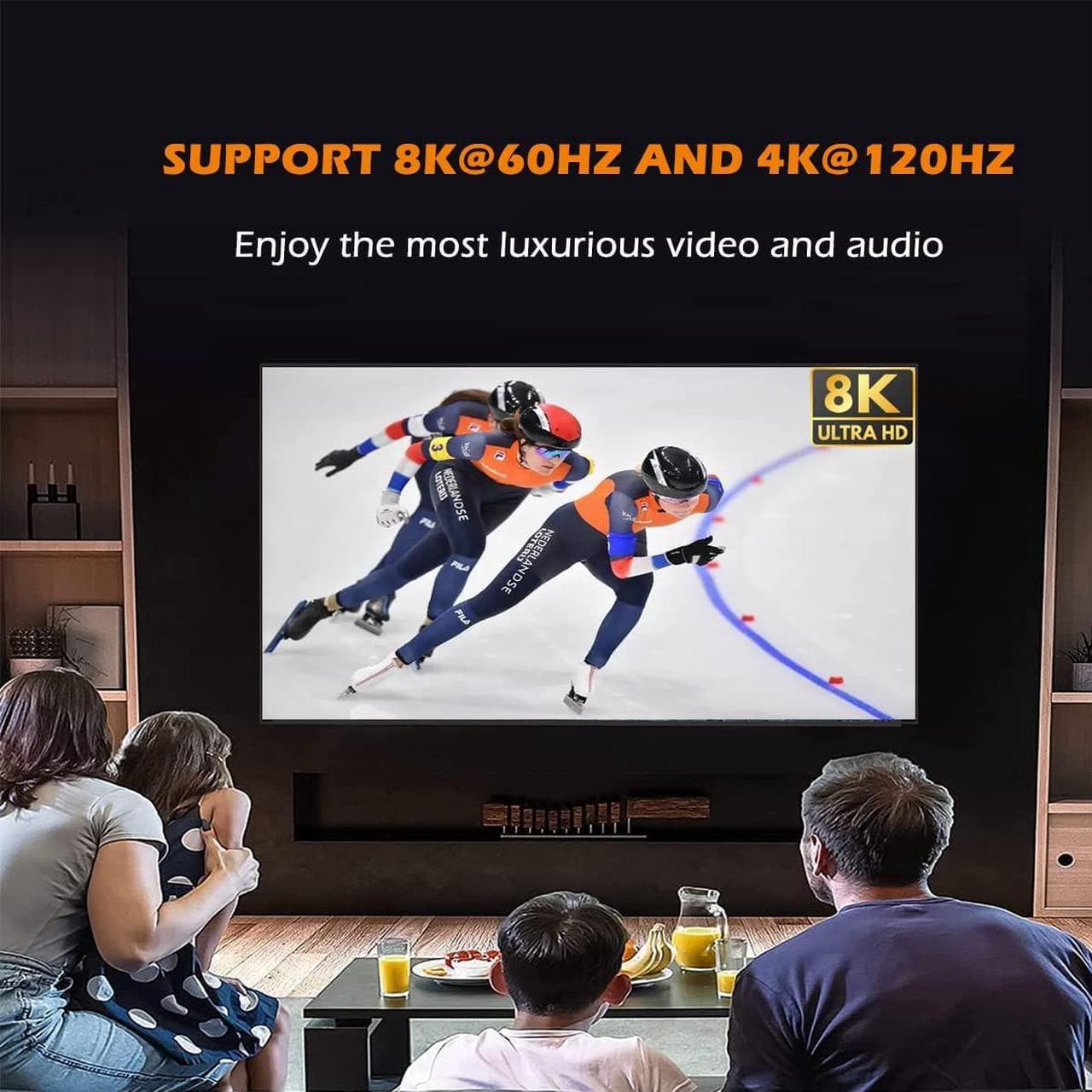 Alt view image 6 of 7 - 48Gbps HDMI 2.1 Switch, Ultra HD 8K HDMI Switcher Splitter 48Gbps High Speed Support HDR 8K@60Hz, 4K@120Hz, Bi-Directional HDMI Switch 2 in 1 Out for PS5/PS4, Xbox, Roku, Apple TV, Blu-ray Player
