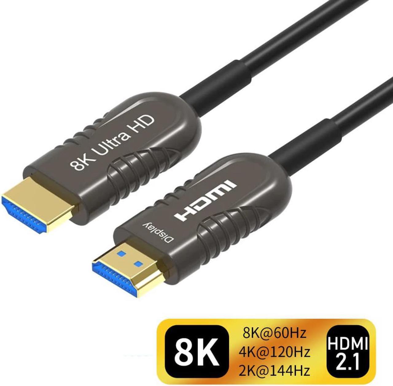 8K Fiber Optic HDMI Cable 50Feet 48Gbps 8K60Hz 4K120Hz Dynamic HDR eARC HDCP2.2/2.3 for RTX4080/4090/3080/3090, Xbox S/X, PS5/4, AVR, Projector, LG/Samsung/Sony TV