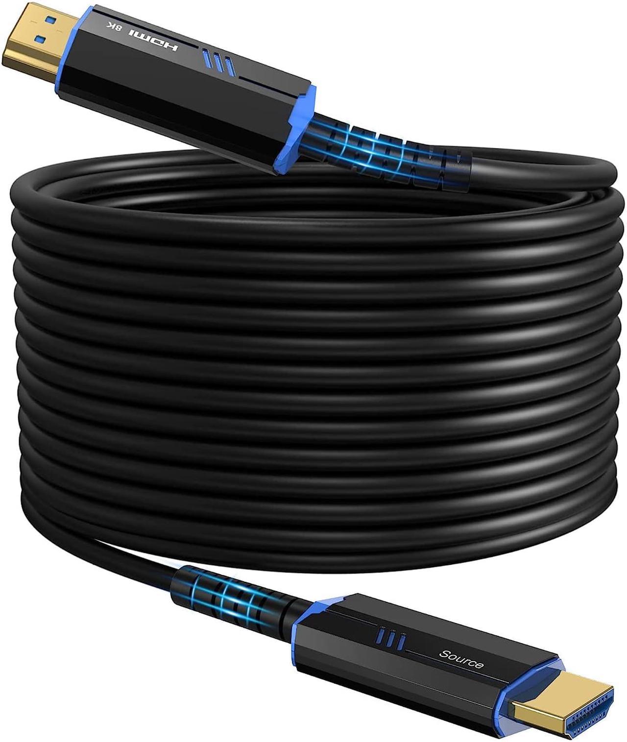 8K Certified Ultra Fiber Optic HDMI 2.1 Cable - 164 Feet - 48Gbps High Speed , in-Wall CL3 Rated, eARC, 8K 60Hz, 4K 144Hz, HDCP 2.3, HDR10+, for Sony PS 5, PS 5 Digital Edition, Xbox Series X