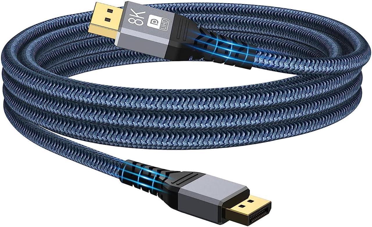 DisplayPort to DisplayPort Cable 8K DP1.4 Cable Nylon Braided (8K@60Hz 4K@120Hz 165Hz 144Hz),Ultra High Speed DP to DP Cable 3.3FT Compatible with Laptop PC TV Gaming Monitor