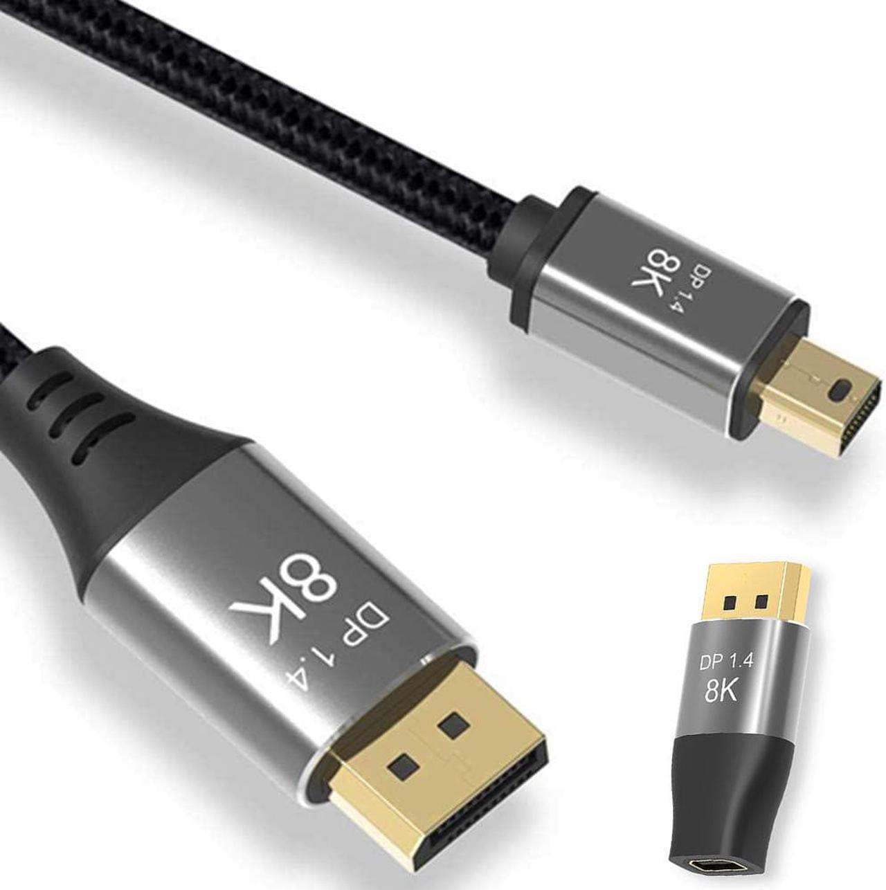 Mini Displayport Cable 3.3ft, 8K DP [Display Port] Cable 1.4 Supports to 8K 60Hz,4K 144Hz,1080p 240Hz,HBR3,32.4Gbps,HDR,HDCP 2.2,G-sync and Freesync on The Gaming Monitor,HDTV,Laptop,etc