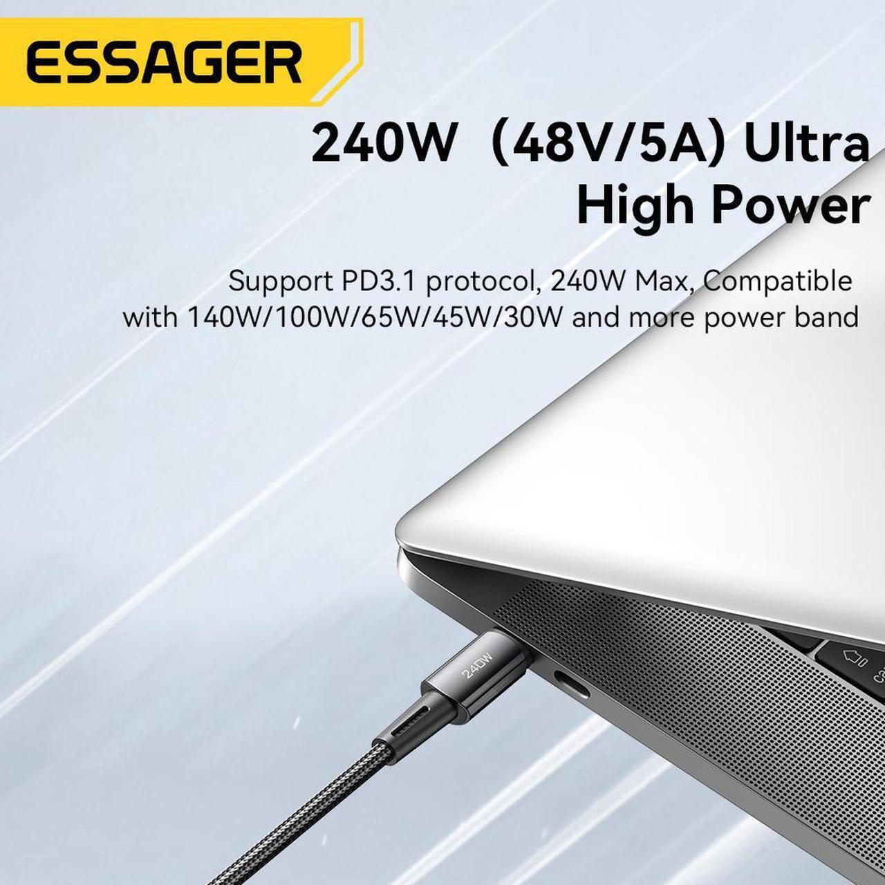 Alt view image 2 of 7 - 3.3ft 240W USB C to USB C Cable 1 Pack, Type C to Type-C Cable, USBC to USB-C Fast Charging Cable Compatible with MacBook Air/Pro, iPad Pro 12.9/11/Air, Samsung Galaxy S22/21