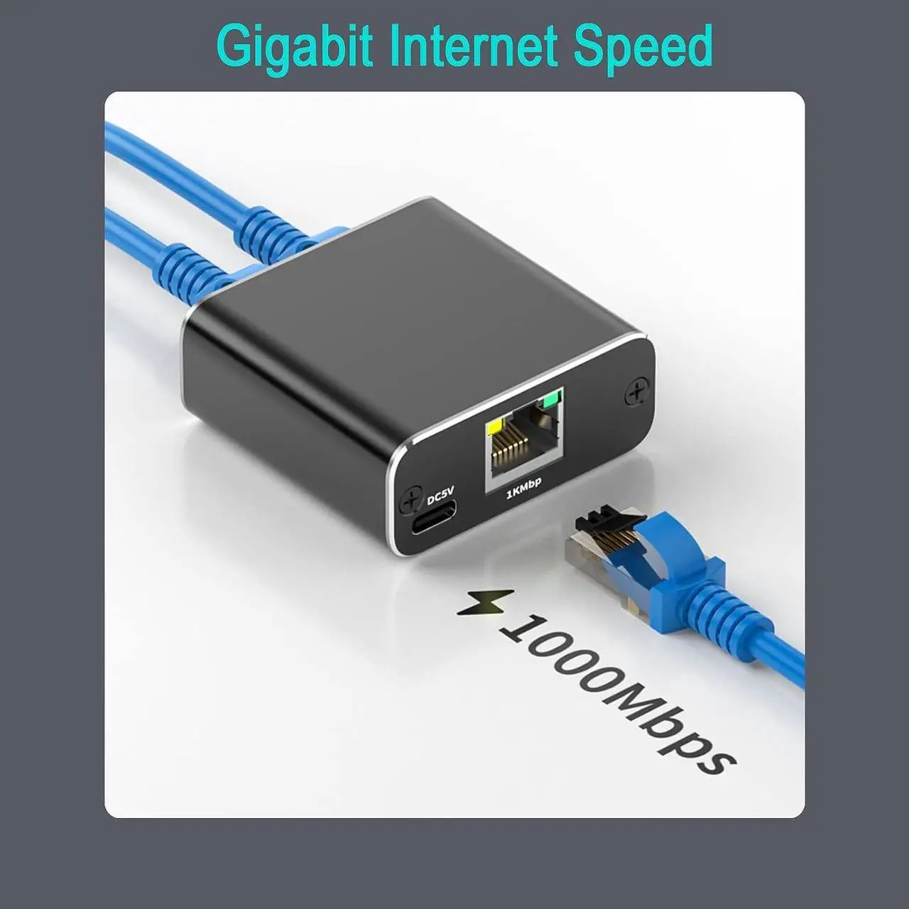 Alt view image 5 of 7 - Gigabit Ethernet Splitter 1 to 2 RJ45 Network Adapter, Suitable for Computer/Router/Network Box with RJ45 Interface, Compatible with Cat5/5e/6/7/8 Cable  [2 Devices Simultaneous Networking]