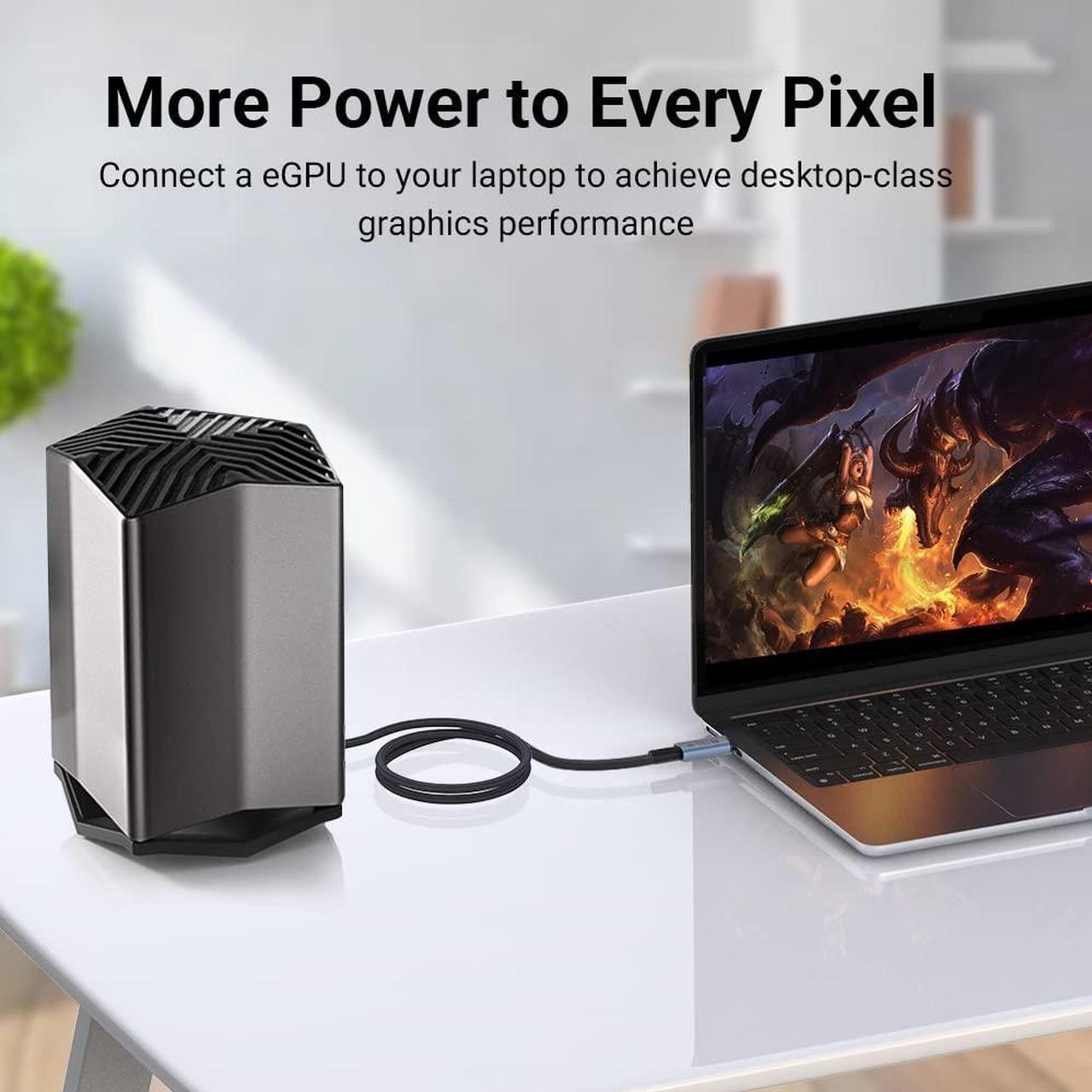 Alt view image 6 of 7 - 1.64FT USB 4 Thunderbolt 4 Cable with 40Gbps Data Sync/ 240W Charging and 8K/5K@60Hz for Thunderbolt 4/3, USB4, and Thunderbolt 3/4 Cable, MacBook Pro, Type-C Laptop, Hub, Docking, and More