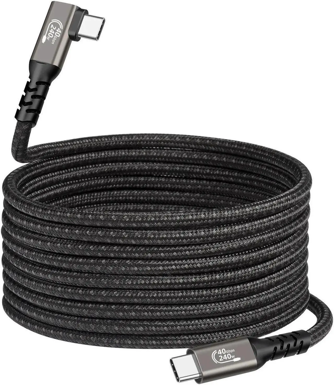 Main image of USB 4 Gen 3 Cable - 1.6FT,Right Angle Nylon Braided USB4.0 C to C Cable Supports 8K Video,40Gbps Data Transfer,240W USB C to USB C Charging Cable,Compatible with Laptop, Dell, Phones, Docking etc