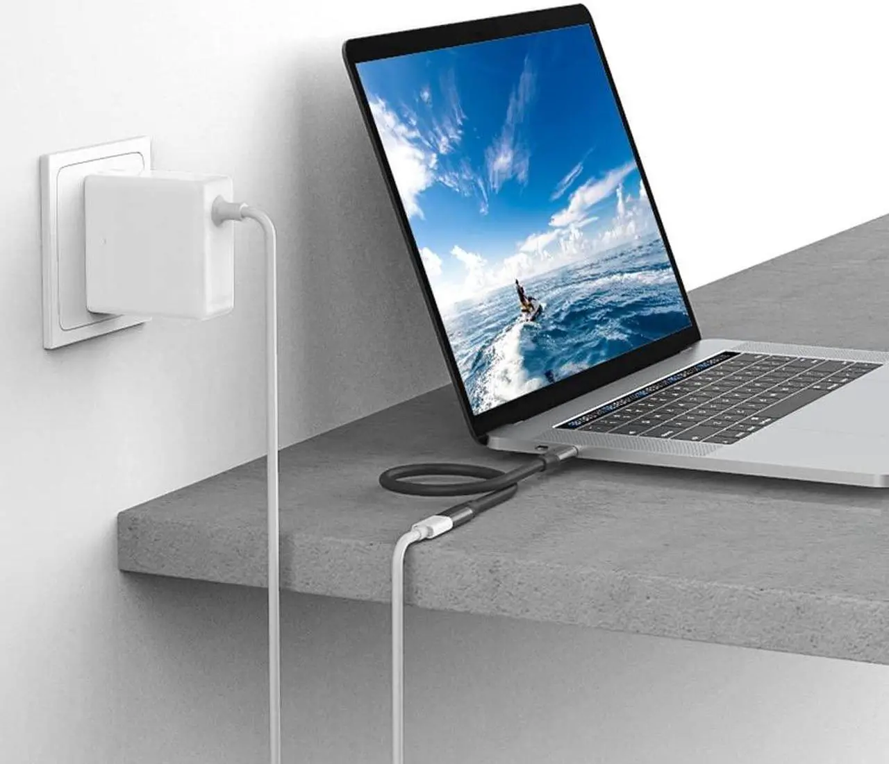 Alt view image 6 of 7 - 100W Fast Charging USB C Extension Cable 1.6ft/2-Pack, USB 3.2 Gen2 / 10Gbps Data & 4K Video Sync Transfer USB C Extender Cable for USB-C Hub, Laptop, Tablet, Phone, MacBook and More