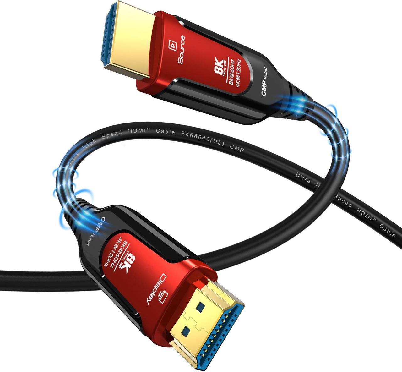 Main image of 8K Certified HDMI2.1 Fiber Optic Cable, 164 FT Long Plenum-Rated n-Wall HDMI Cable- (8K@60Hz 7680x4320, 4K@120Hz) 48Gbps HDCP 2.2&2.3, eARC,HDR10,Dynamic Compatible for Gaming PC Xbox