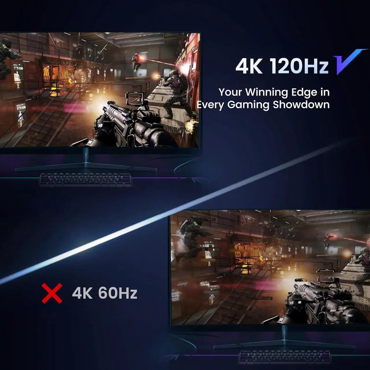 Alt view image 3 of 7 - 3-Port HDMI 2.1 Switch, Ultra HD 8K HDMI Splitter Switcher with IR Remote Support 4K@120Hz, 8K@60Hz, Aluminum HDMI Selector for PS5/PS4, Xbox, Ro-ku, TV, Fire Stick