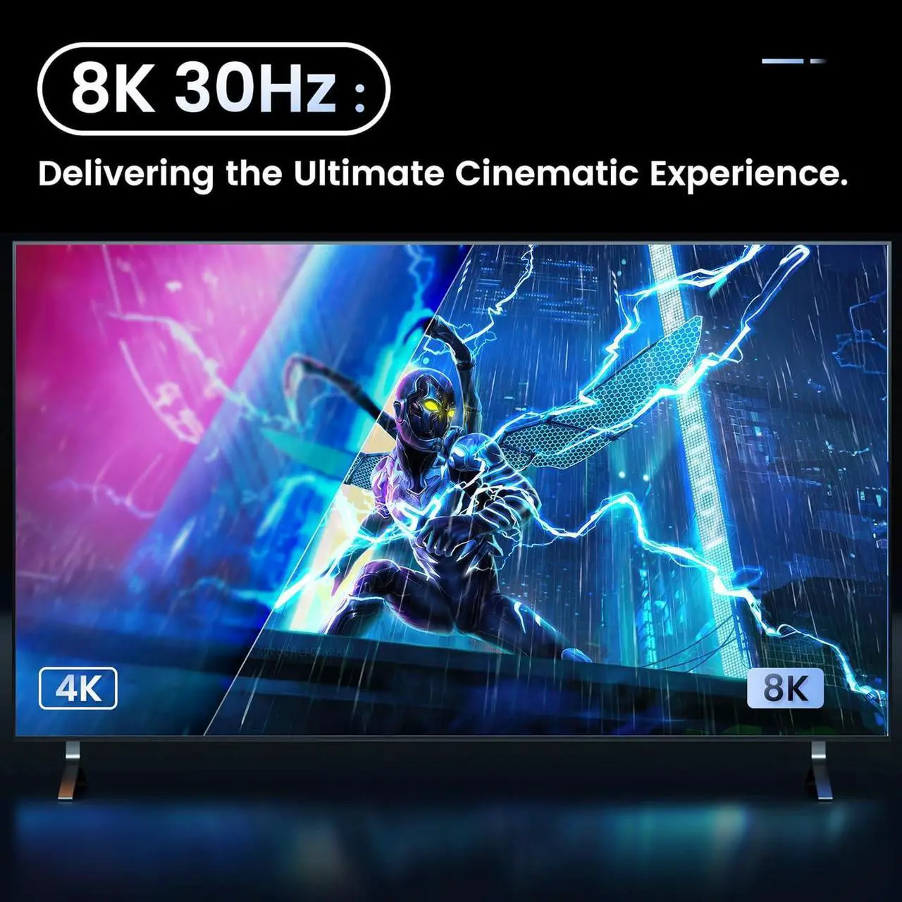 Alt view image 4 of 7 - 3-Port HDMI 2.1 Switch, Ultra HD 8K HDMI Splitter Switcher with IR Remote Support 4K@120Hz, 8K@60Hz, Aluminum HDMI Selector for PS5/PS4, Xbox, Ro-ku, TV, Fire Stick