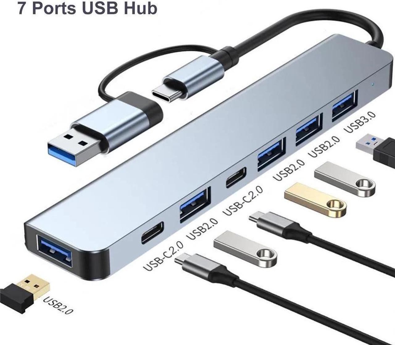 Main image of Jansicotek USB Hub for Laptop,USB C & USB Hub,7 Port USB Hub,USB Splitter for PC,USB Extender USB Hub for PC Laptop,MacBook Docking Station PC iMac Pro Air Mac Mini/Pro, Notebook PC PS4,Aluminum