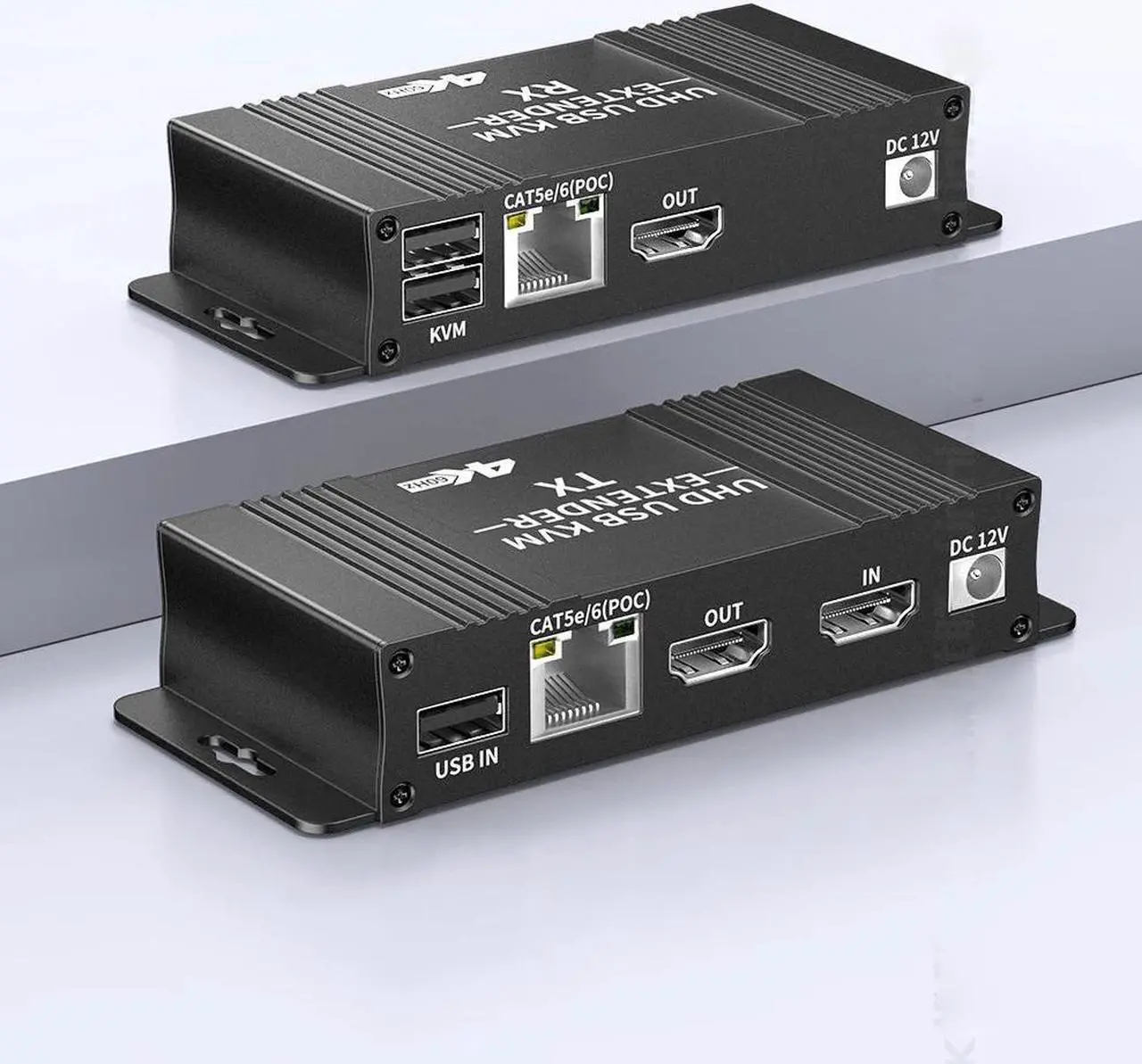 Main image of HDMI KVM USB Extender 1080P@60Hz KVM Extender Over Cat5e/Cat6 Up to 60m (196Ft), 2 Ports USB,Lossless or Zero Latency, Plug&Play(Point to Point KVM Extender)