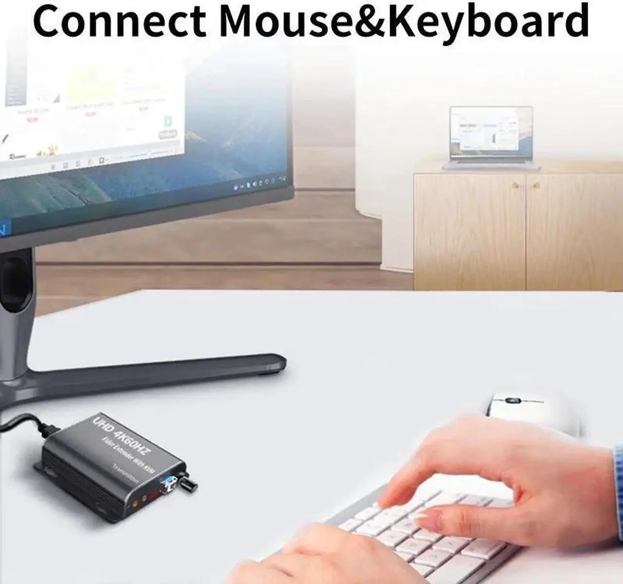 Alt view image 7 of 7 - Jansicotek 4K@60Hz HDMI Over LC Fiber Optic HDMI Extender up to 20Km with USB KVM and HDMI Loop - Transmitter and Receiver Kit