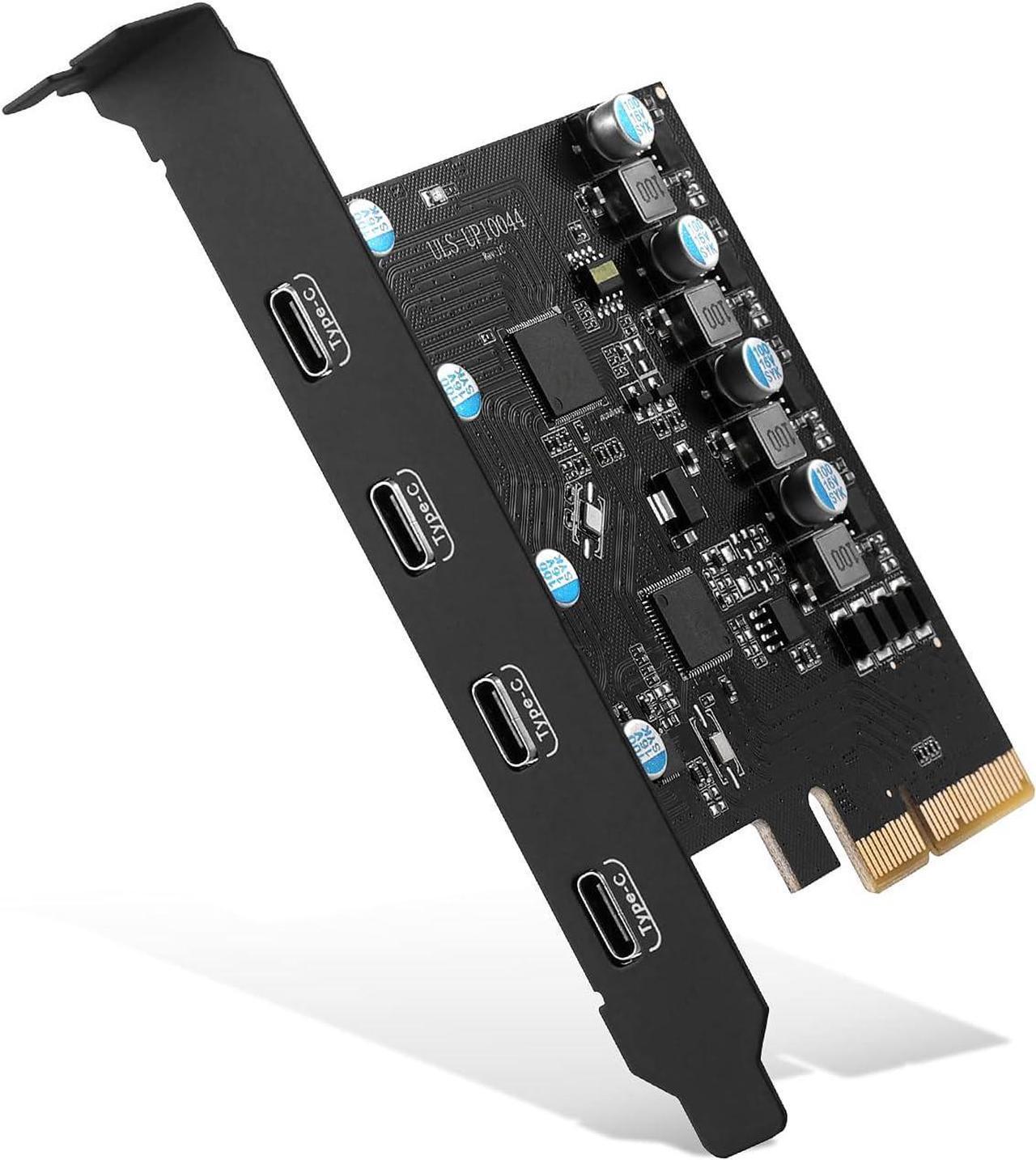 Main image of Jansicotek Pcie USB Card Pcie USB 3.2, 4-Port Pcie Expansion Card Type-C 10Gbps High Speed Transmission Stable Power USB 3.2 Front Expansion Card- (4X USB C)