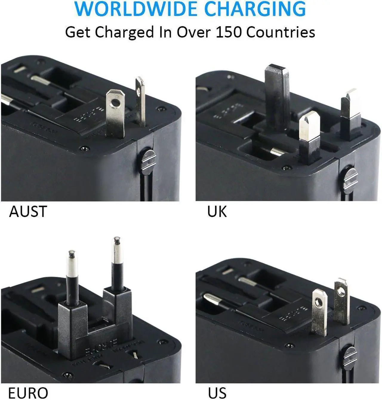 Alt view image 3 of 7 - Jansicotek Universal All in One Worldwide Travel Power Plug Wall AC Adapter Charger with Dual USB Charging Ports for USA EU UK AUS