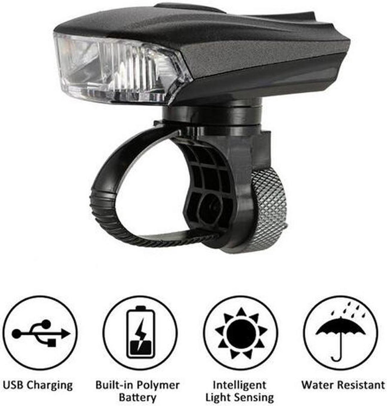 Jansicotek Bicycle Smart Head Light Bike Intelligent Front Lamp USB Rechargeable Handlebar LED Lantern Flashlight Movement Action Sensor