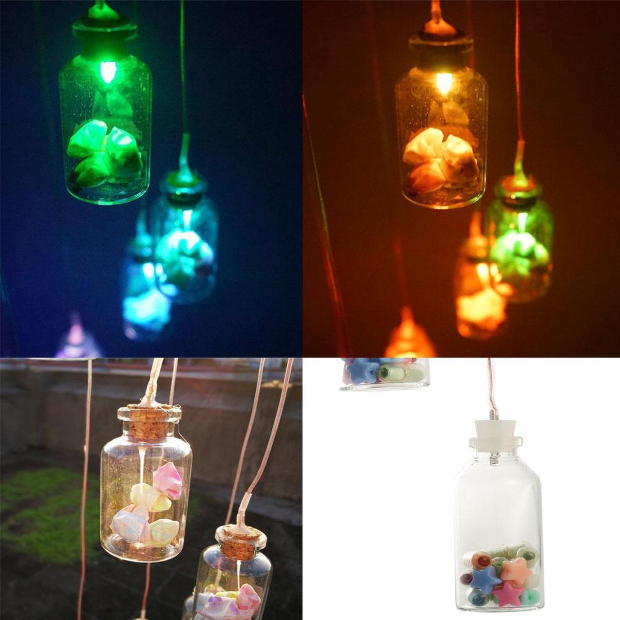 Alt view image 5 of 7 - Jansicotek Romantic LED Wind Chime Lights Solar Color Changing Solar Mobile Wind Chimes Lights Night Light For Home, Party, Festival, Garden,Christmas Decoration with Spinning Hook-  Lucky Star Bottle