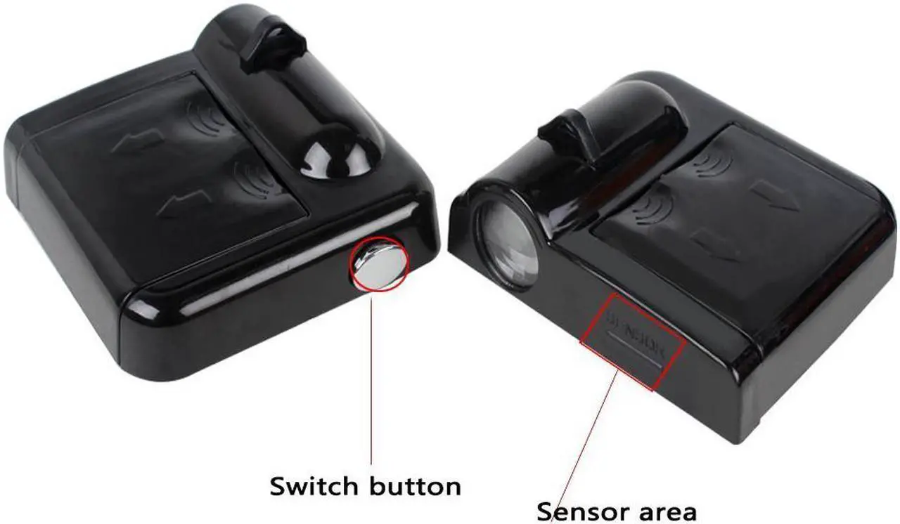 Alt view image 2 of 7 - Jansicotek Car Door Projector Lights 2 Pcs Wireless Led Car Lights With Magnet Sensor Auto Courtesy Welcome Logo Shadow Lamp Battery Operated 6AAA included(Batman)