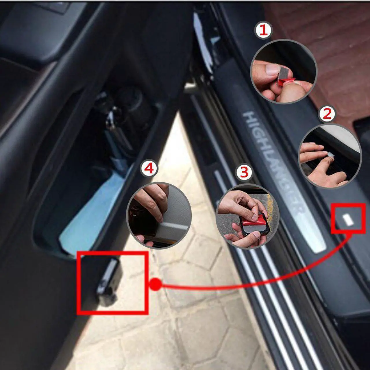 Alt view image 6 of 7 - Jansicotek Car Door Projector Lights 2 Pcs Wireless Led Car Lights With Magnet Sensor Auto Courtesy Welcome Logo Shadow Lamp Battery Operated 6AAA included(Batman)