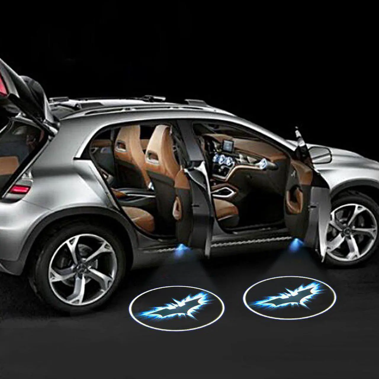 Main image of Jansicotek Car Door Projector Lights 2 Pcs Wireless Led Car Lights With Magnet Sensor Auto Courtesy Welcome Logo Shadow Lamp Battery Operated 6AAA included(Batman)