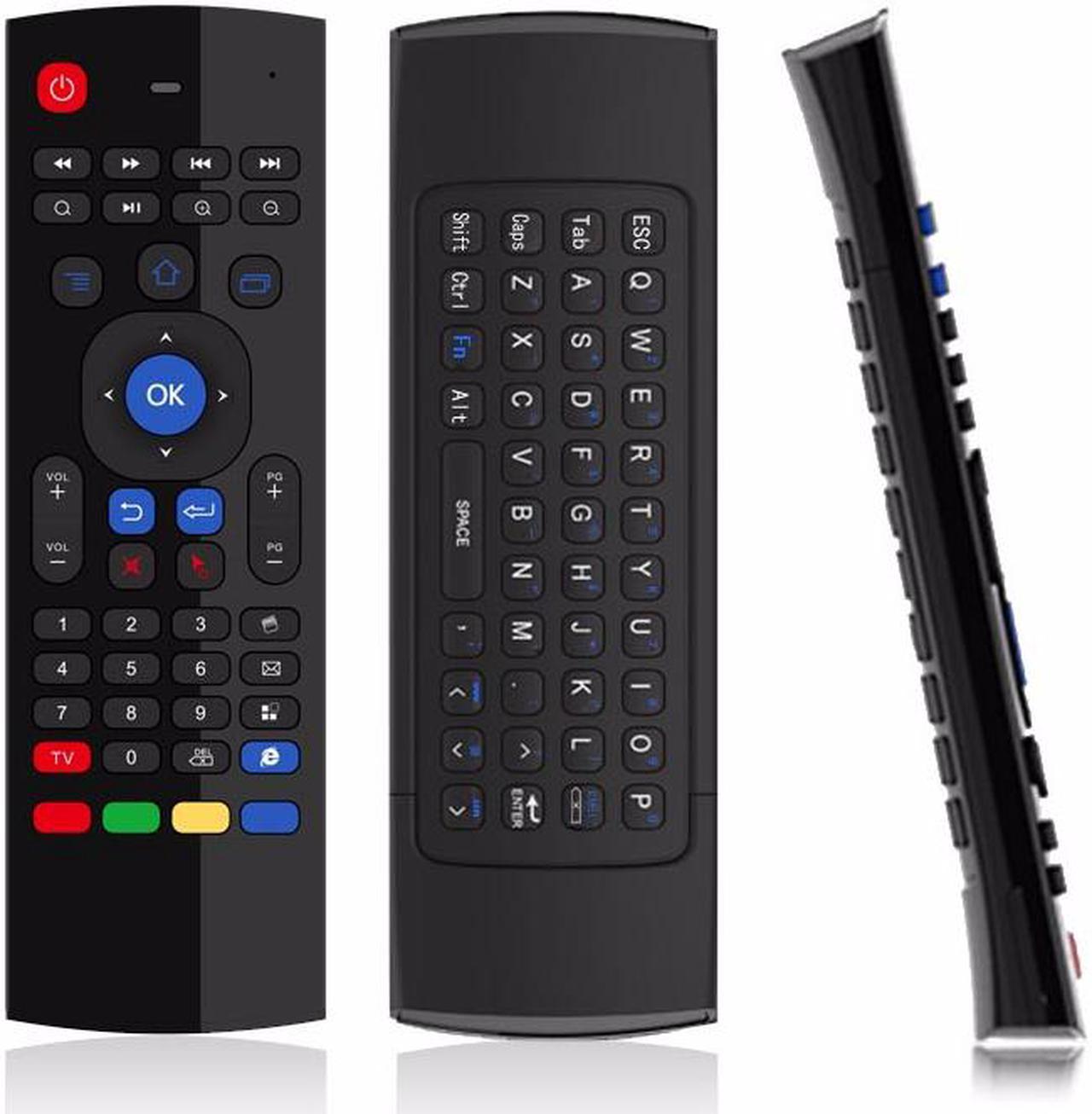 Jansicotek 2.4GHz Wireless Remote Control Fly Air Mouse Wireless Qwerty Keyboard for Smart TV, IPTV, Networked Set-top Box, Mini PC, Android TV Box, HTPLC, PCTV