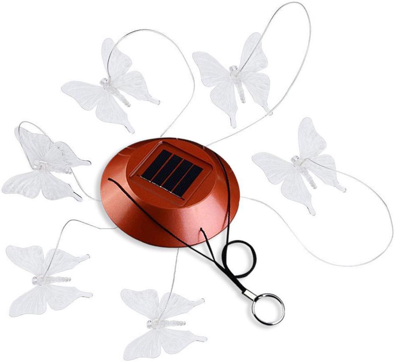 Alt view image 3 of 7 - Jansicotek Color-Changing LED Solar Mobile Wind Chime LED Changing Light Color Waterproof Six Transparent Butterfly Wind Chimes For Home Party Night Garden Decoration