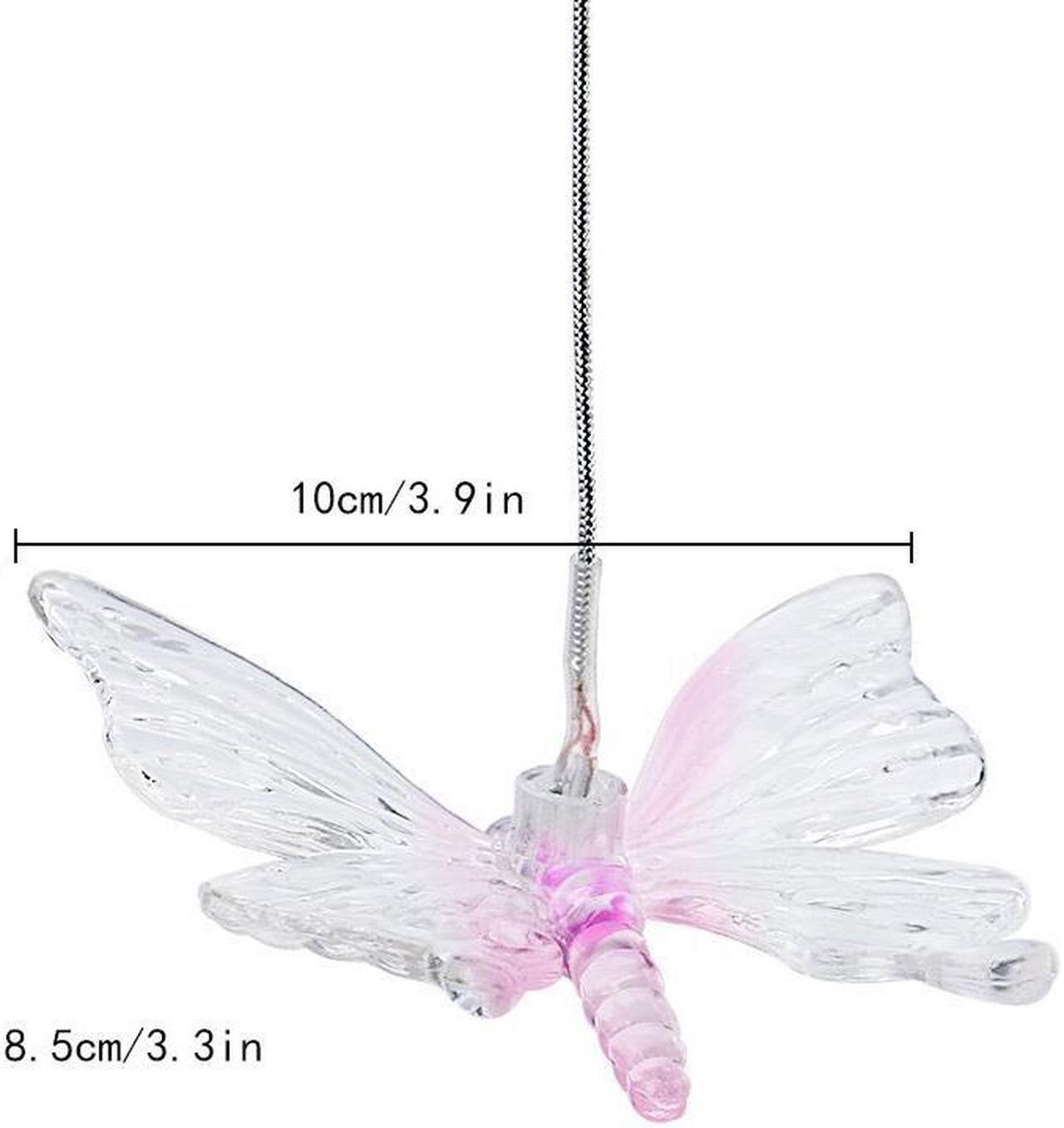 Alt view image 4 of 7 - Jansicotek Color-Changing LED Solar Mobile Wind Chime LED Changing Light Color Waterproof Six Transparent Butterfly Wind Chimes For Home Party Night Garden Decoration