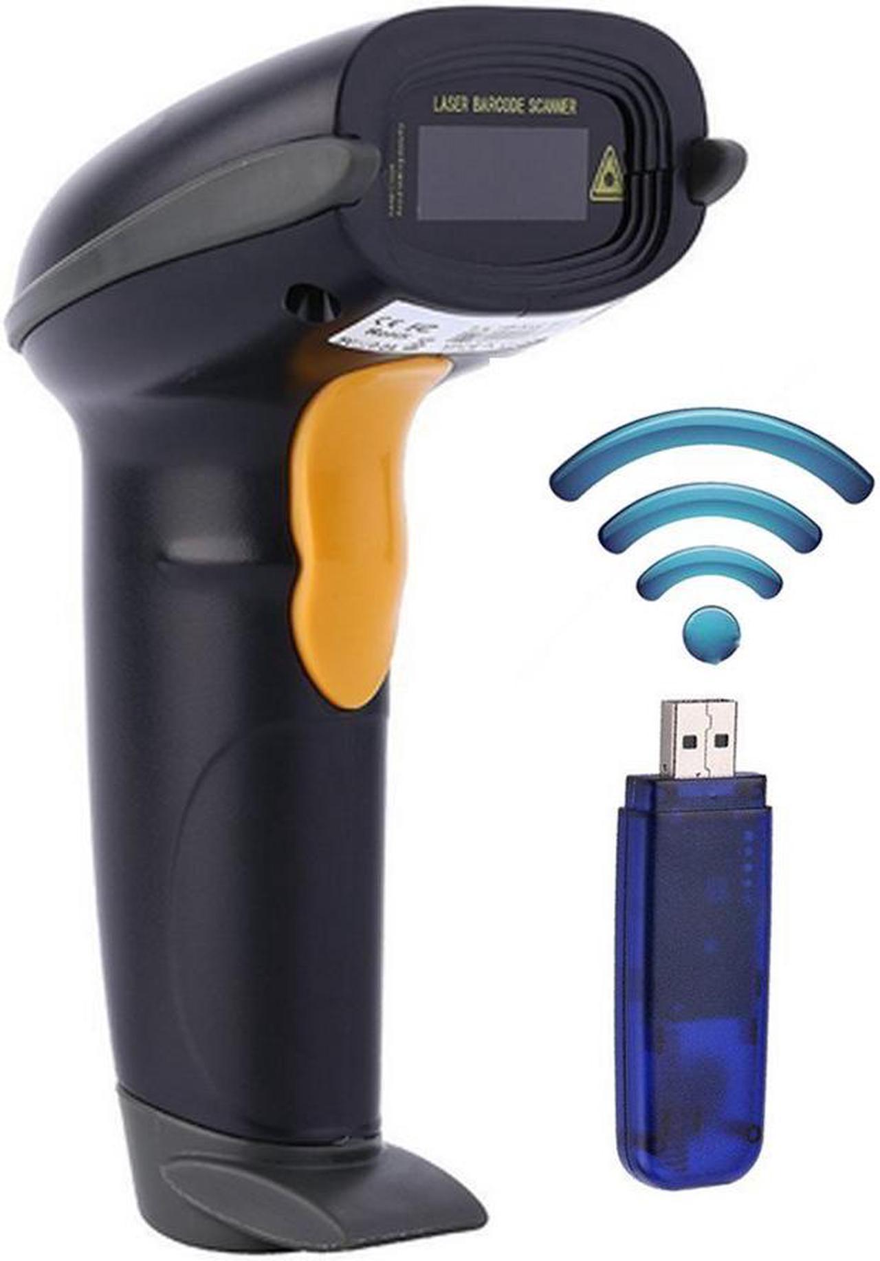 Jansicotek 433Mhz Wireless Barcode Scanner Reader, long transmission distance 328ft (100m) Automatic Cordless Handhold Bar code Scanner with USB Receiver for Mac Windows Quickbooks Linux