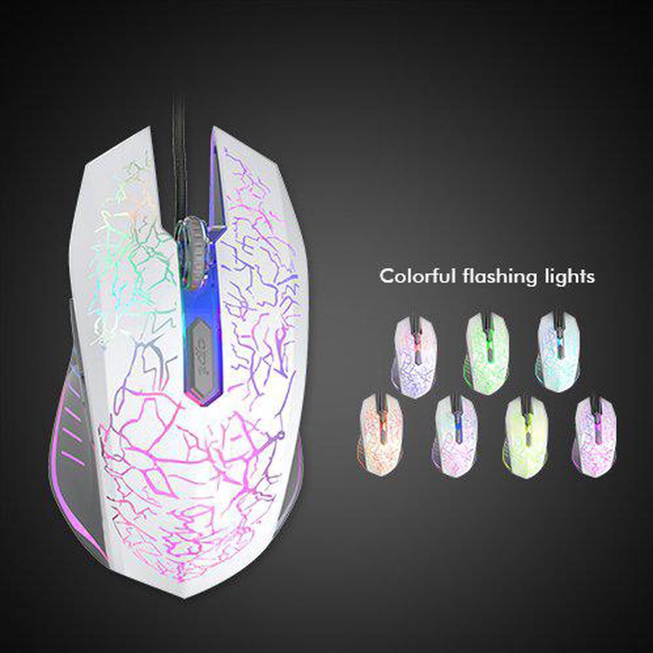 Alt view image 5 of 7 - Jansicotek Gaming Mouse Wired [2400 DPI]  [ Breathing Light] Ergonomic Game Computer Mice with 6 Buttons for PC,Gamer,White