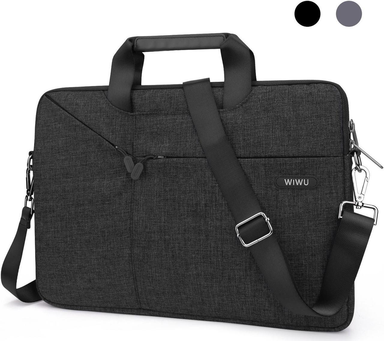 WIWU 11.1 / 11.6 Inch Laptop Bag Message Bag with Straps for Men Briefcase Waterproof Laptop Case Laptop Bags Computer Bag Gifts for Men Laptop Sleeve Case Business Travel Bag (11 inch, Black)