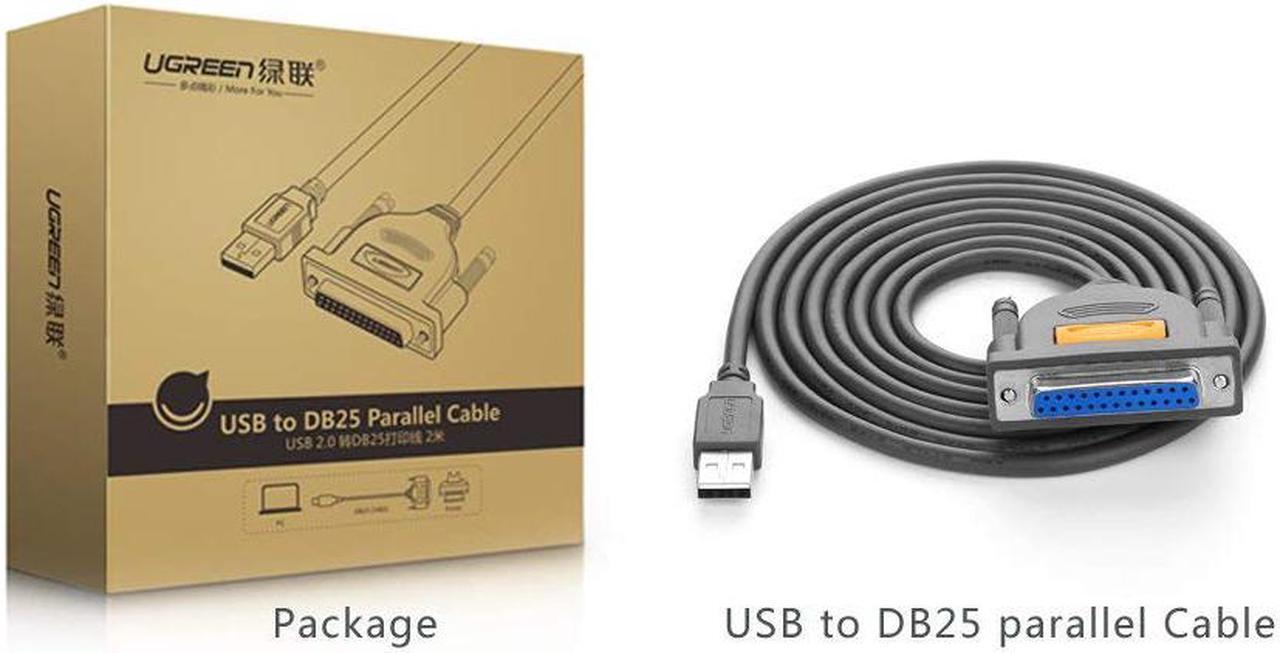 Alt view image 7 of 7 - Jansicotek USB to Printer DB25 25-Pin Parallel Port Cable Adapter Connector IEEE 1284 Converter for Laptop Desktop PC Supports Windows, Mac OS, Linux, 1meter/3.3ft