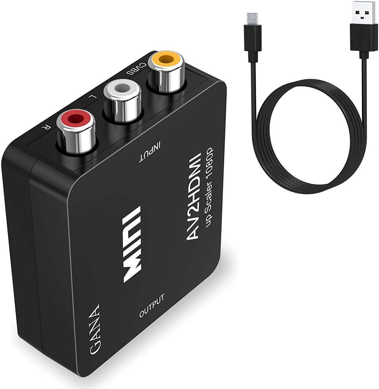 Alt view image 3 of 7 - Jansicotek 3RCA Composite CVBS AV to HDMI Video Audio Converter Adapter Mini Box Support 1080P PAL/NTSC with USB Cable for TV/PC/PS3/Blue-Ray DVD, Black
