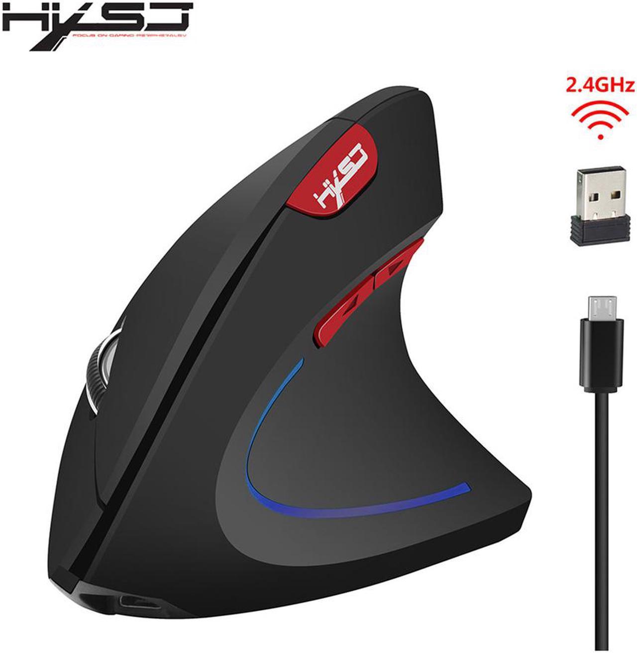 HXSJ T22 Rechargeable 2.4GHz 2400DPI Wireless Mouse 3D Design Mouse for Windows 7/8/Vista/XP/2000 suitable for office games-Black