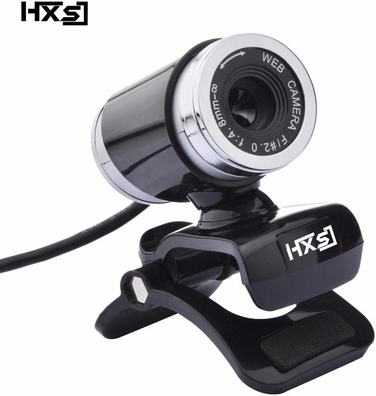 HXSJ A860 USB2.0 480P HD Webcam Camera Web Cam with miniphone MIC for Android TV Rotatable Computer Camera Web cam- (Black+Silver)