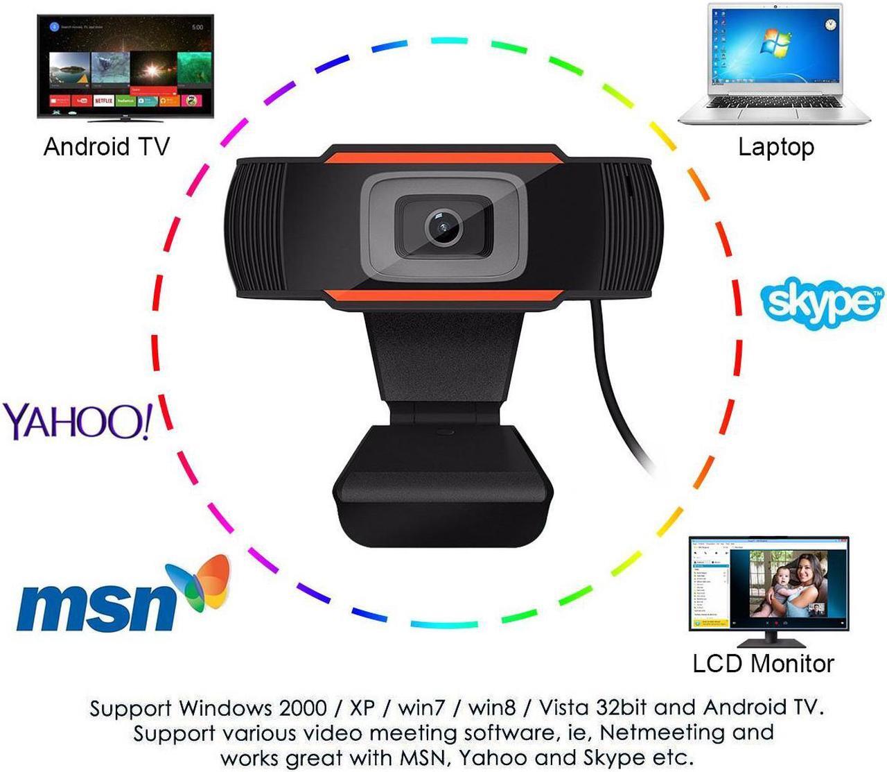 Alt view image 5 of 7 - HXSJ Webcam 480P HD Video Web Camera HD with Microphone USB Plug and Play Web Cam Callling Recording for PC Computer Laptop for Mac Windows XP / 7/8 / 10/and Android TV- Orange