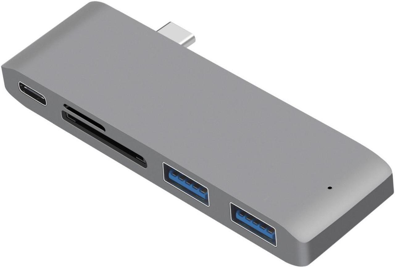 Alt view image 4 of 7 - Jansicotek Type C Hub USB C Hub 5 in 1 Multiport Adapter with 2 USB 3.0 Port, Type C Power Delivery, SD/Micro SD Card Readers for New MacBook MacBook Pro Surface Pro4 and More Type C Devices (Gray)