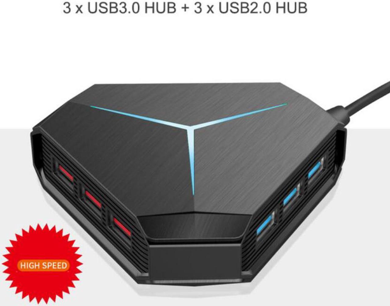 Jansicotek USB 3.0 Hub Splitter Super Speed 6 Port USB3.0 Ultra Slim Data Hub with LED Indication Compatible with Windows, Mac Os X, and Linux(6USB 3.0)