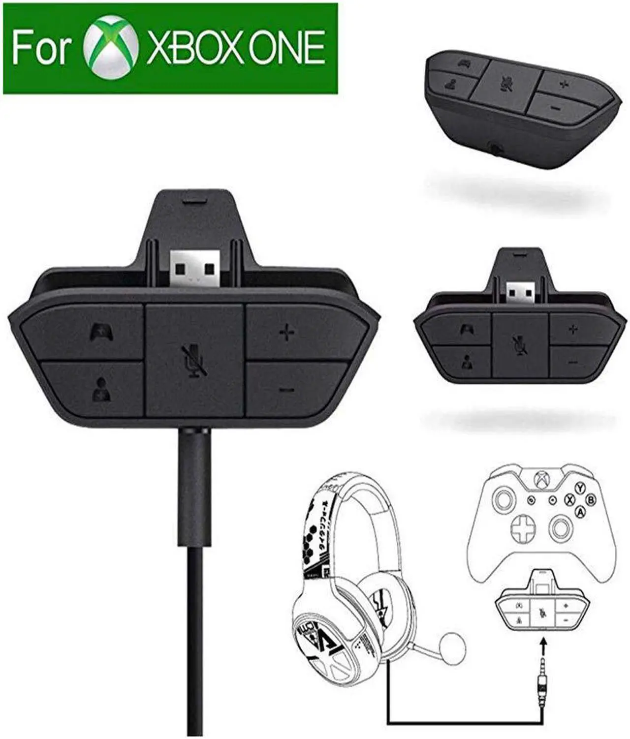 Main image of Jansicotek  Xbox One Stereo Amplified Headset Adapter Gaming Headset and Headset Audio Controller- Xbox One