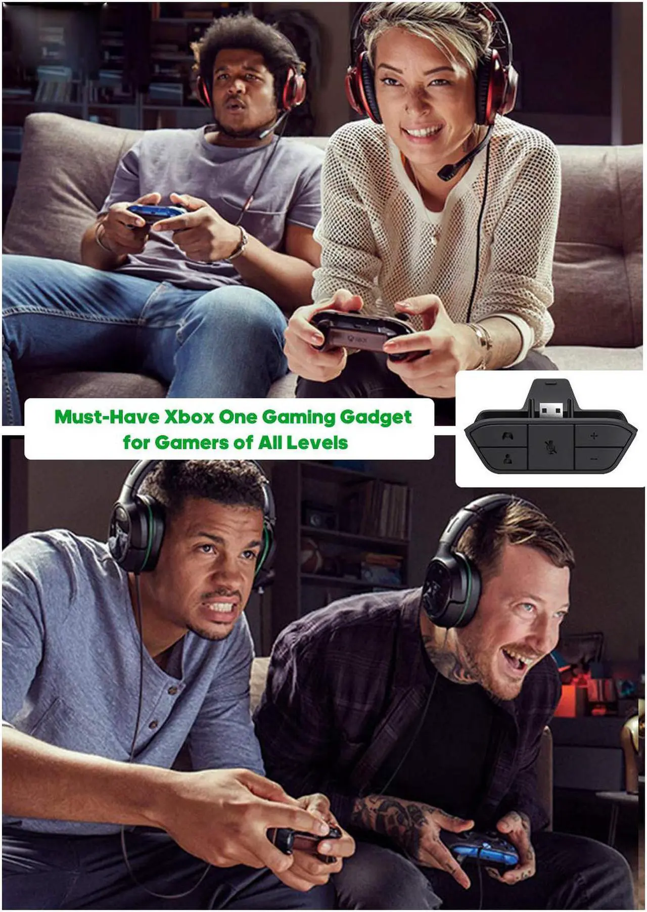 Alt view image 7 of 7 - Jansicotek  Xbox One Stereo Amplified Headset Adapter Gaming Headset and Headset Audio Controller- Xbox One