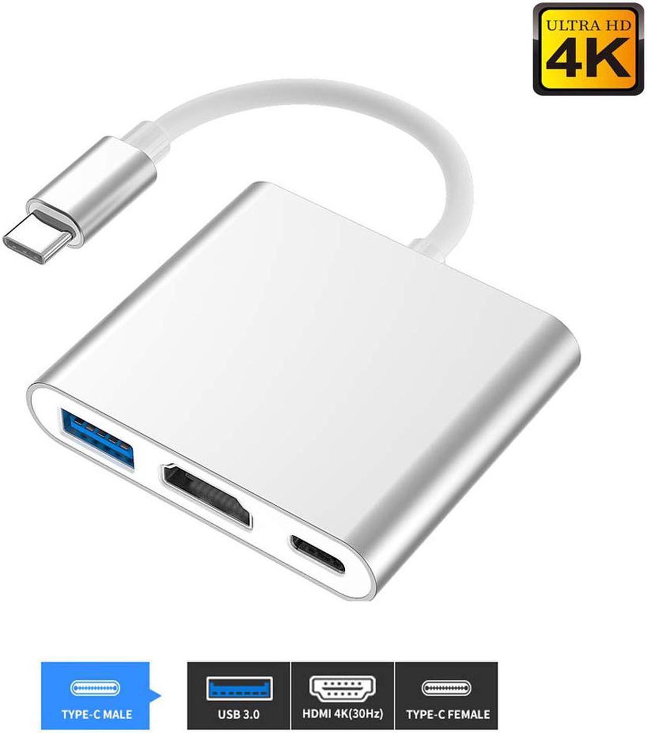 Main image of Jansicotek USB C to HDMI Adapter, USB Type C Adapter Multiport AV Converter with 4K HDMI Output, USB 3.0 Port and USB-C Charging Port Compatible MacBook/iMac/Chromebook/Samsung/Projector/Monitor