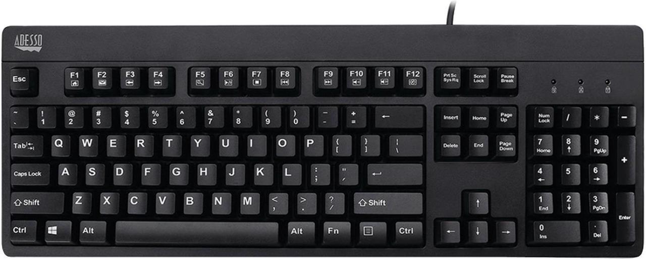 Adesso Ip67 Rated Waterproof, Antimicrobial  Multimedia Usb Keyboard With 2X Pri