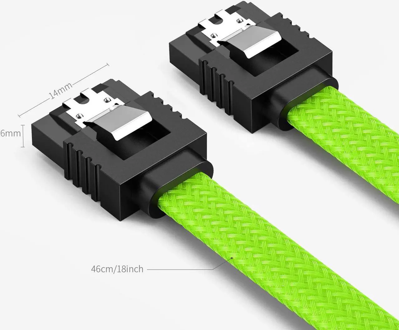Alt view image 5 of 7 - Bailink 3 PACK SATA Cable SATA III 3 Pack 6Gbps Straight HDD SDD Nylon Braided Cable SATA Data Cable with Locking Latch 19.68 Inch for SATA HDD, SSD, CD Driver, CD Writer, Green