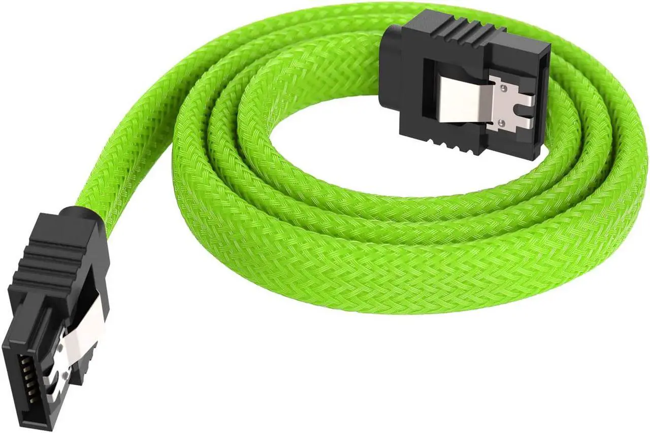 Alt view image 6 of 7 - Bailink 3 PACK SATA Cable SATA III 3 Pack 6Gbps Straight HDD SDD Nylon Braided Cable SATA Data Cable with Locking Latch 19.68 Inch for SATA HDD, SSD, CD Driver, CD Writer, Green