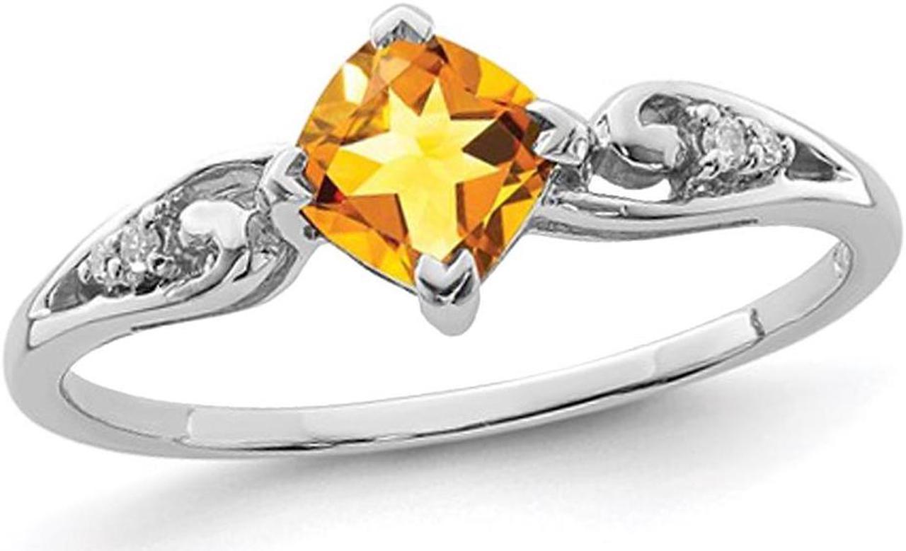 2/5 Carat (ctw) Solitaire Citrine Ring in Sterling Silver