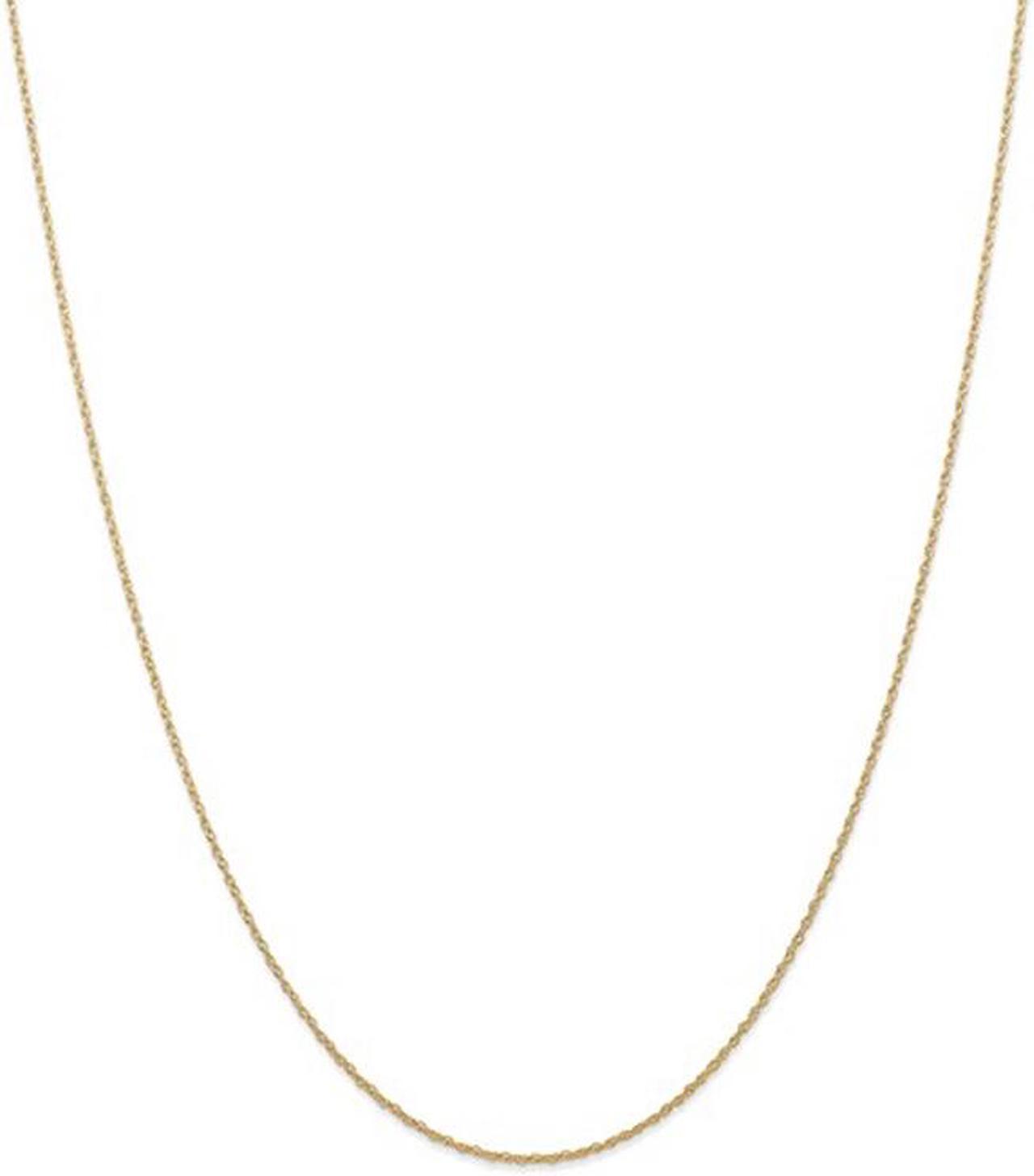 18 inch 7R Chain in 14 Karat Yellow Gold .7mm