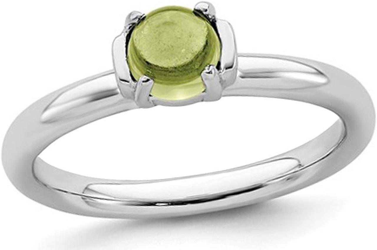 Solitaire Peridot Ring 1/2 Carat (ctw) in Sterling Silver