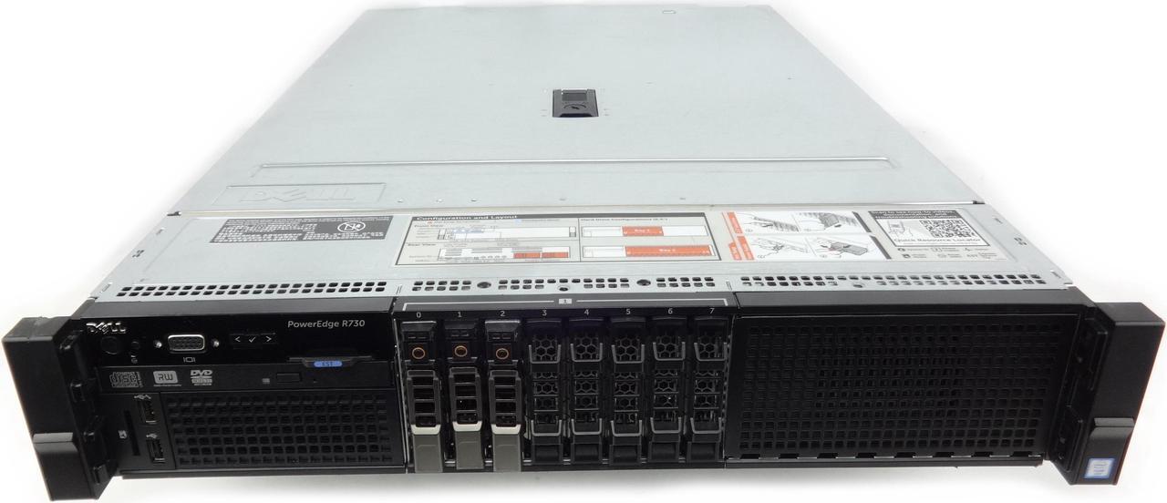 Main image of Dell Poweredge R730 8 Bay 16Core Server 2xE5-2620v4 2.1GHZ 32GB DDR4 2133 RAM 3x1.2TB 12G SAS 10K PERC H730 Redundant Power Supplies